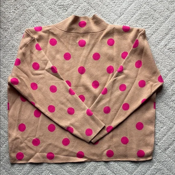 Anthropologie Maeve Carys Sweater Mock Neck Polka Dot - Picture 3 of 3